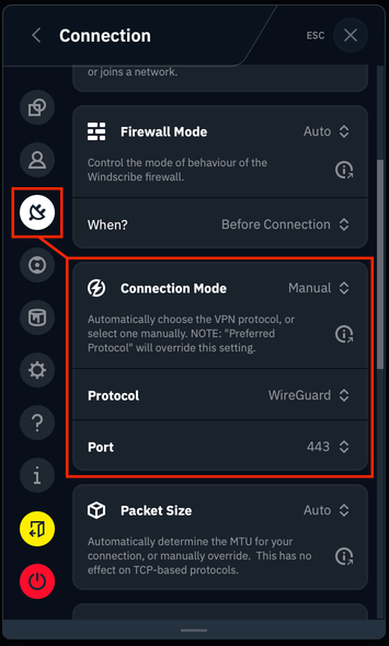 Protocol Connection Mode